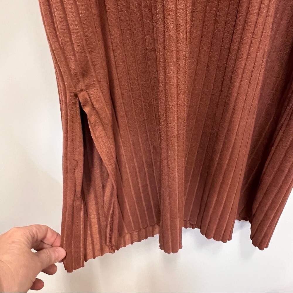 Haute Monde tan ribbed ruffle tank maxi dress with sweetheart neck size medium - Picture 4 of 10